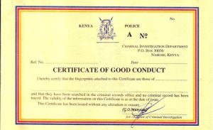 certificate of good conduct in Kenya